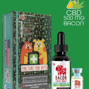 500 MG CBD Tincture ( Large Dogs) Bacon for Pets ( 50 - 75 ) Lbs   30 Ml