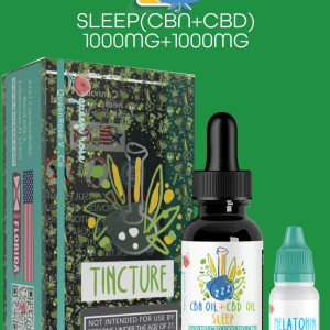 CBN  (1000 MG) + CBD  (1000 MG) + Melatonin Tincture With Live Resin (For Sleep) 30 Ml