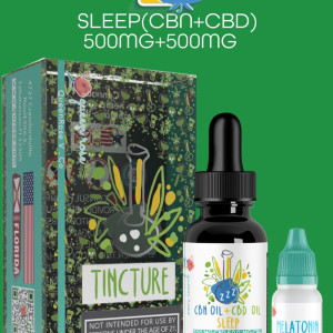 CBN ( 500 MG) + CBD ( 500 MG) + Melatonin Tincture With  Live Resin  (For Sleep) 30 Ml