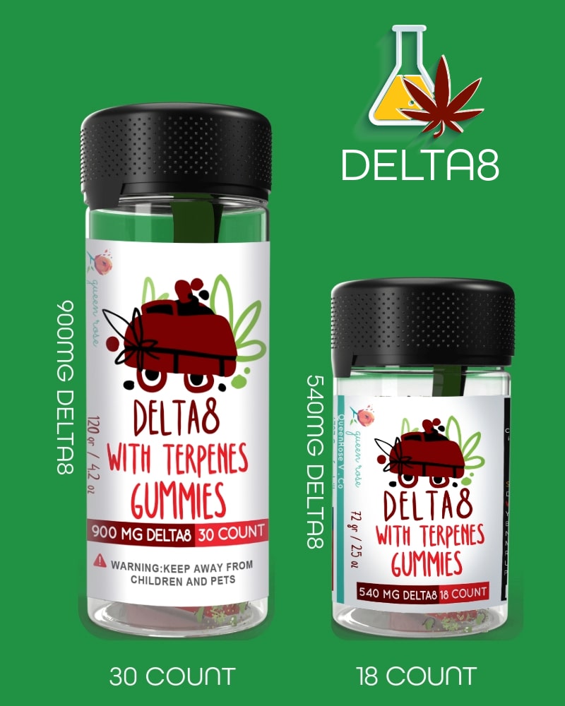 DELTA 8 GUMMEIS With Live Resin 18 Count  25 OZ & 30 Count  42 OZ