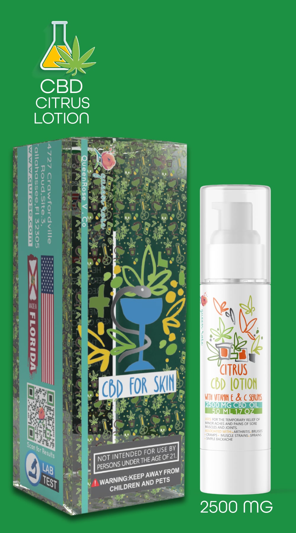 2500 Mg CBD Citrus Lotion Pain Relieving 50 Ml