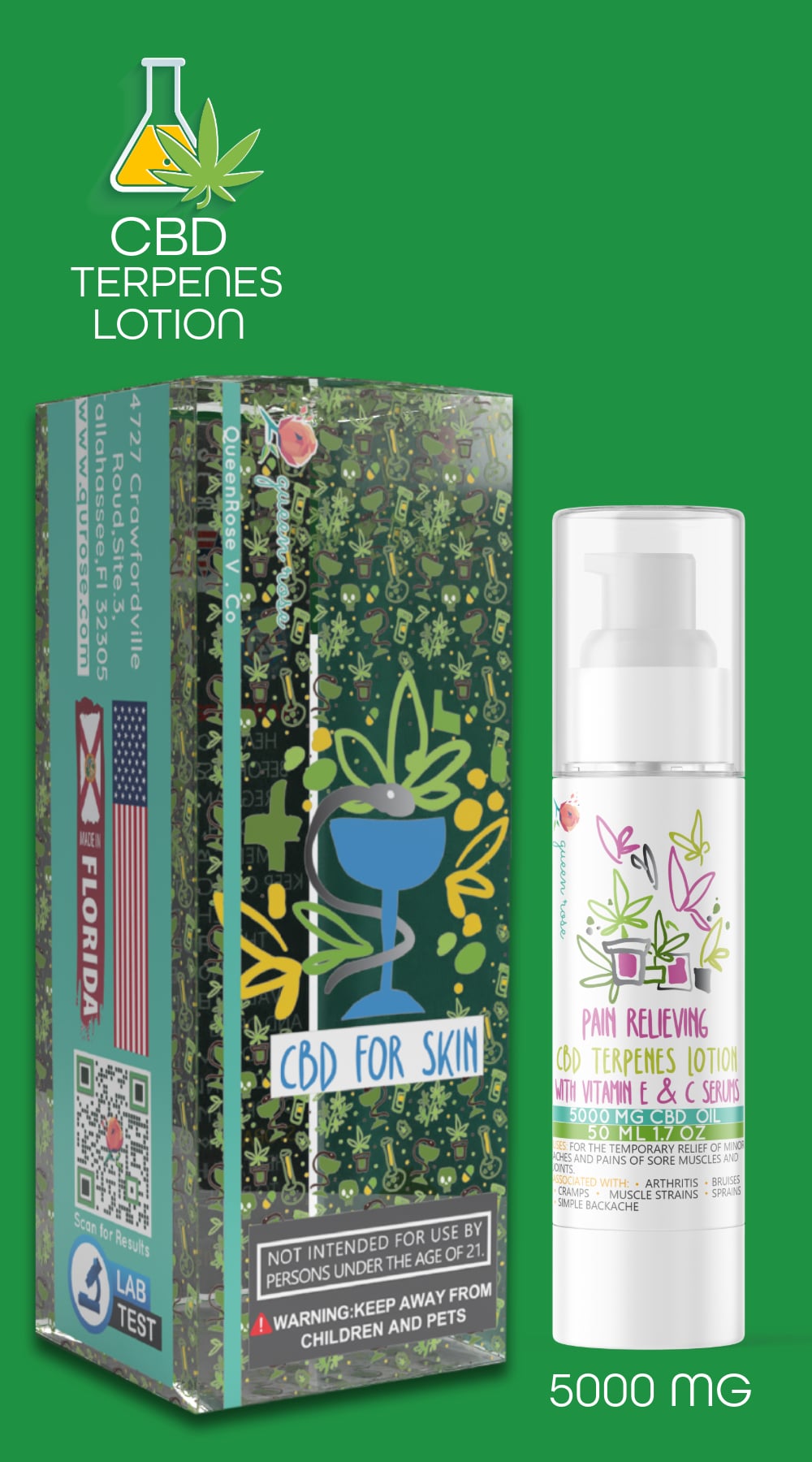 5000 Mg CBD TERPENES Lotion Pain Relieving 50 Ml