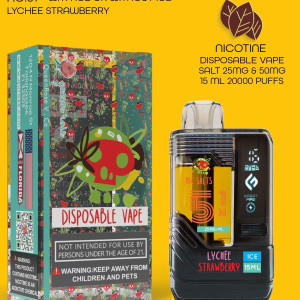 LYCHEE STRAWBERRY  20000 PUFFS  VAPE NICOTINE SALT WITH ICE OR WITHOUT ICE   15 ML NO:51 OK