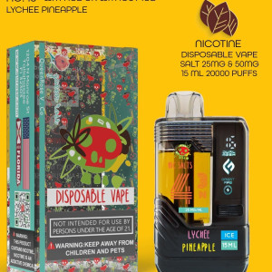 LYCHEE PINEAPPLE  20000 PUFFS  VAPE NICOTINE SALT WITH ICE OR WITHOUT ICE   15 ML NO:43 OK