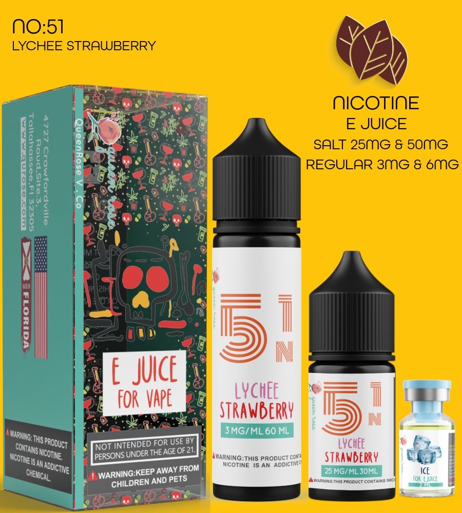 LYCHEE STRAWBERRY E JUICE FOR VAPE NO:51