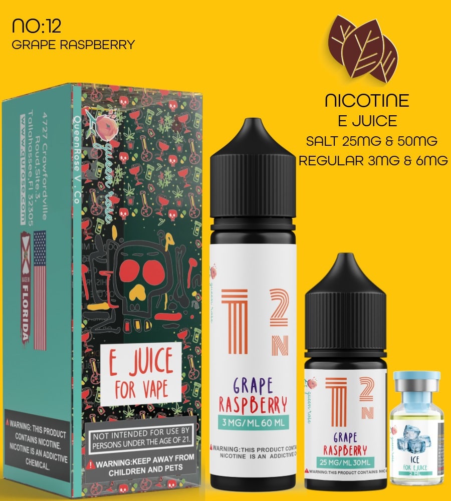 GRAPE RASPBERRY E JUICE FOR VAPE NO:12
