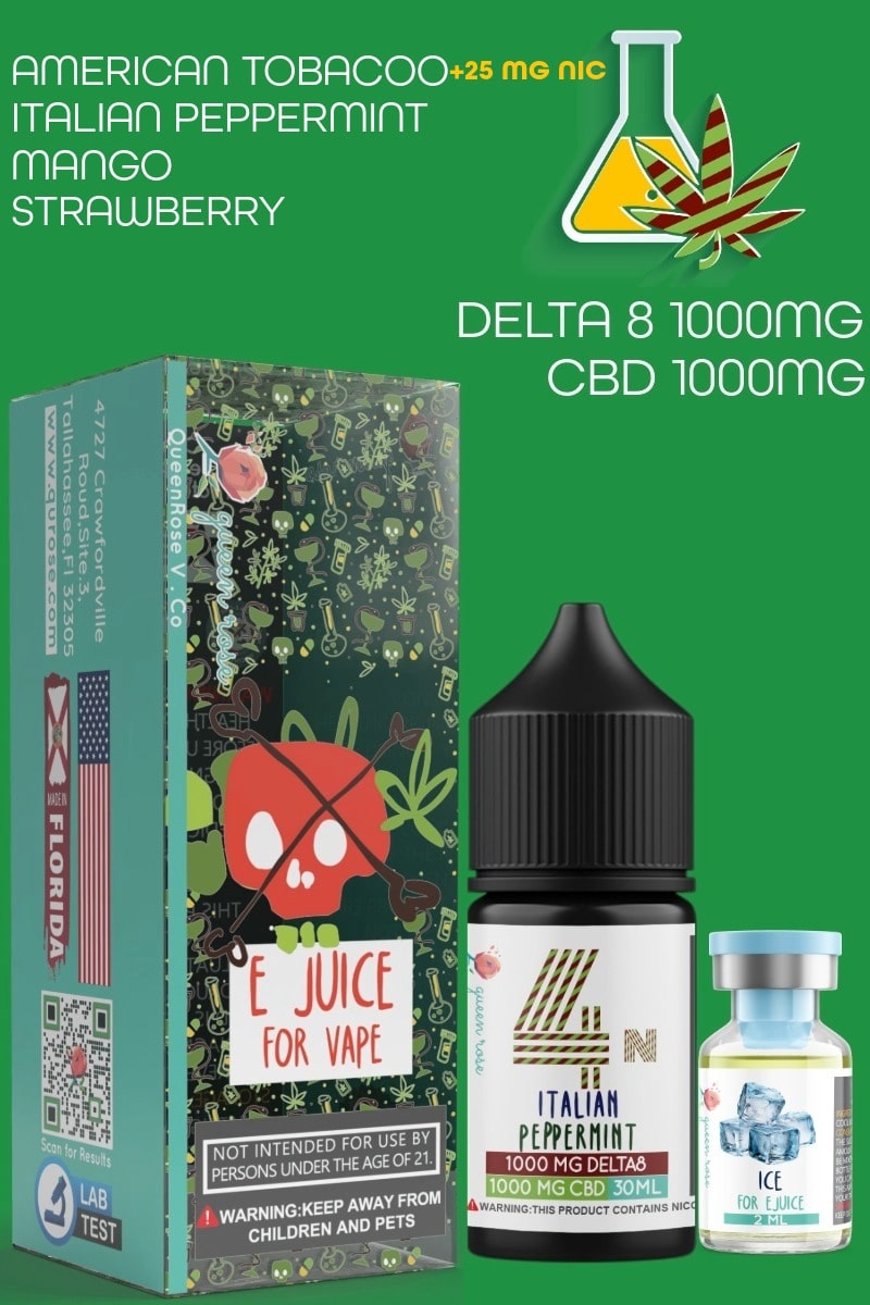 DELTA8 (1000 MG) + CBD  (1000 MG)   E JUICE FOR VAPE  30 ML