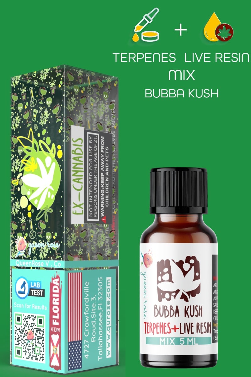 BUBBA KUSH MIX NATURAL TERPENES WITH LIVE RESIN ( READY FOR MIXING ) 5ML - 10 ML - 15ML