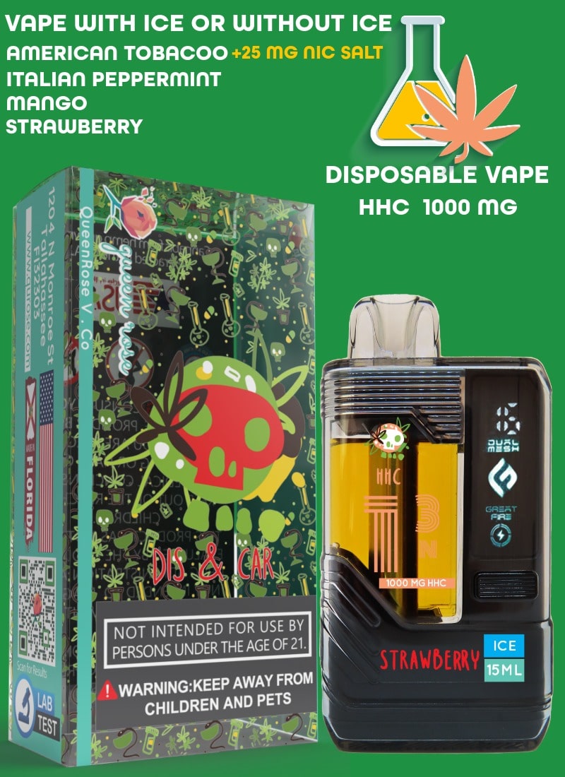 WATER-BASED VAPE  HHC (1000 MG)  20000 PUFFS WITH ICE OR WITHOUT ICE 15 ML