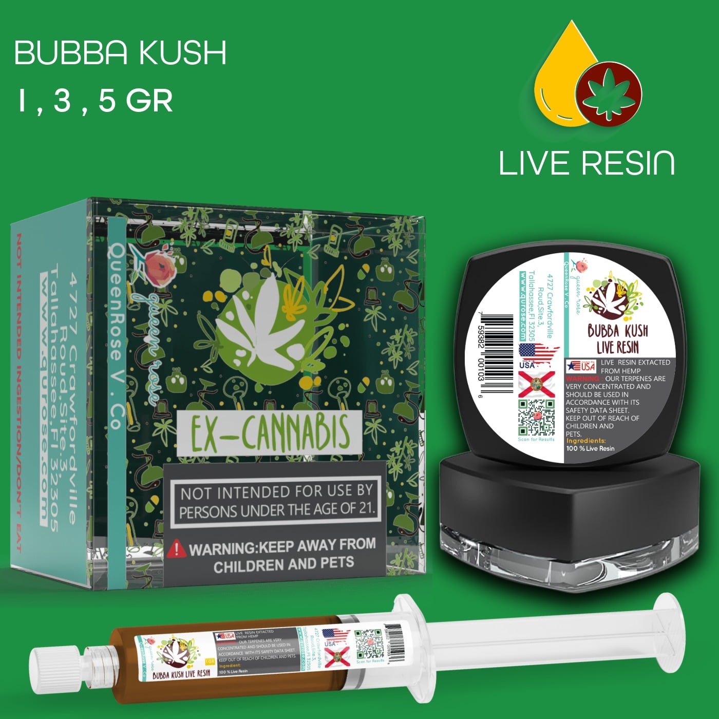 BUBBA KUSH  LIVE RESIN ( READY FOR MIXING ) 1-3-5 Gr